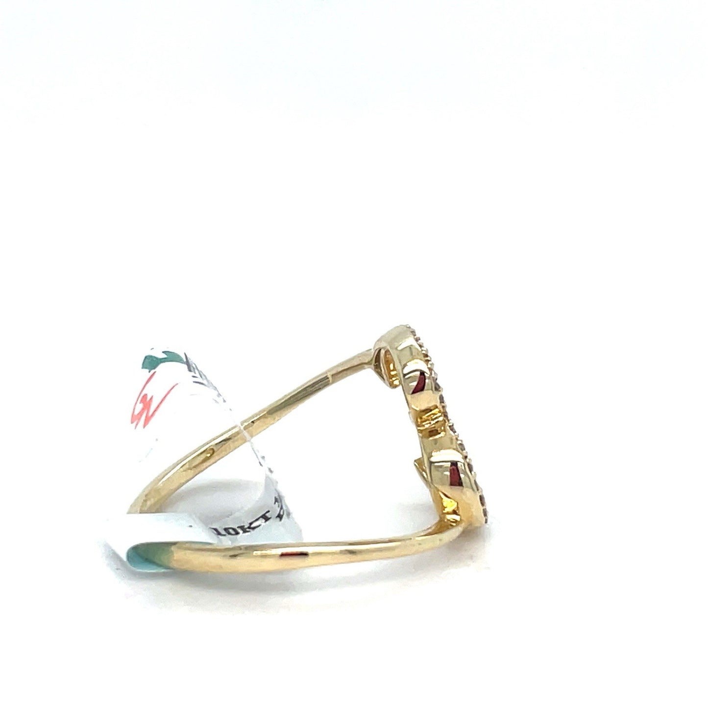 10k Yellow Gold Cursive Diamond Letter E Ring 1.46g .13CTW Size 71