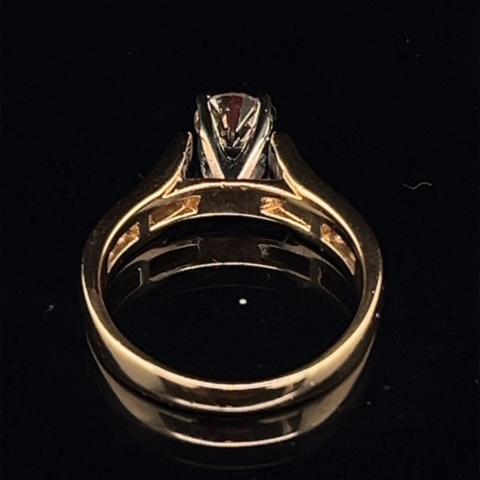 14k gold two-tone champagne Diamond Ring .9ctw Centerstone .69 CT size 6.754