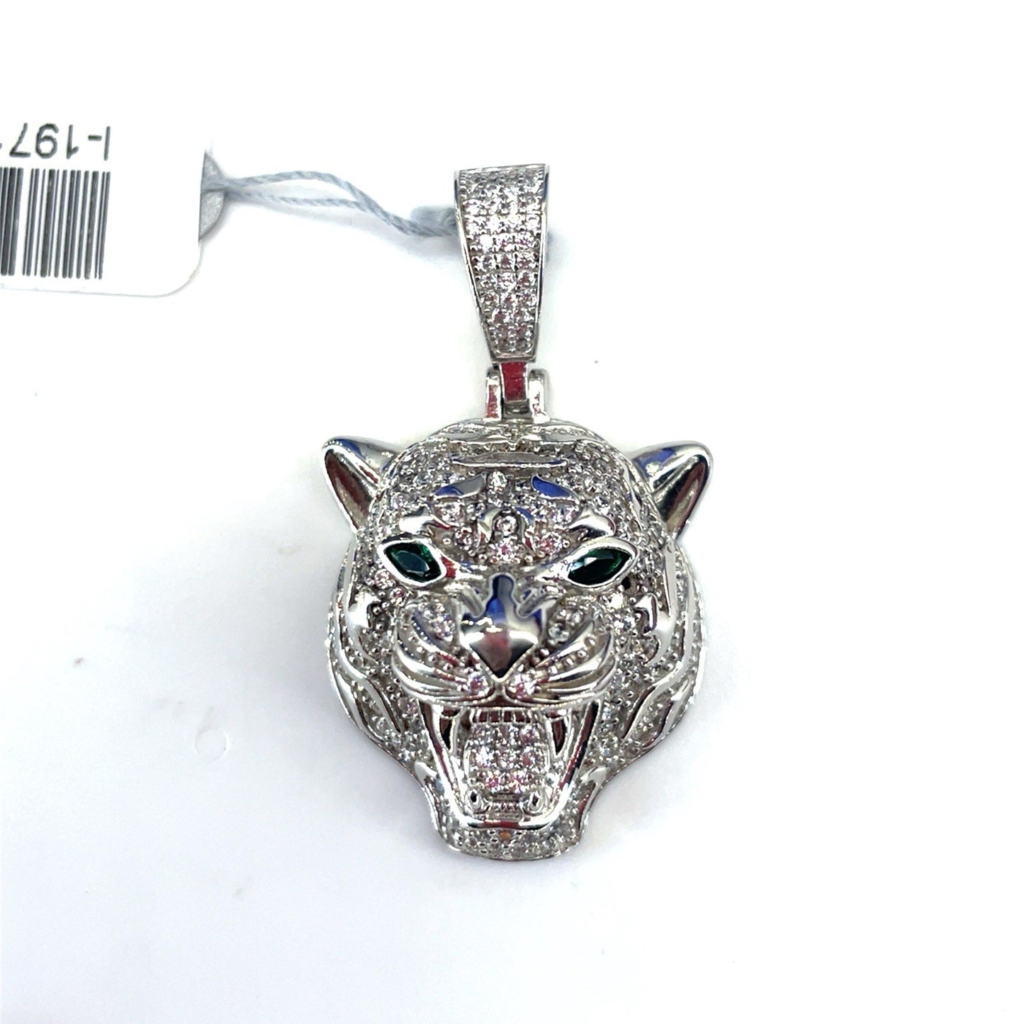 925 Sterling Silver CZ Jaguar Pendant 11.70g 0