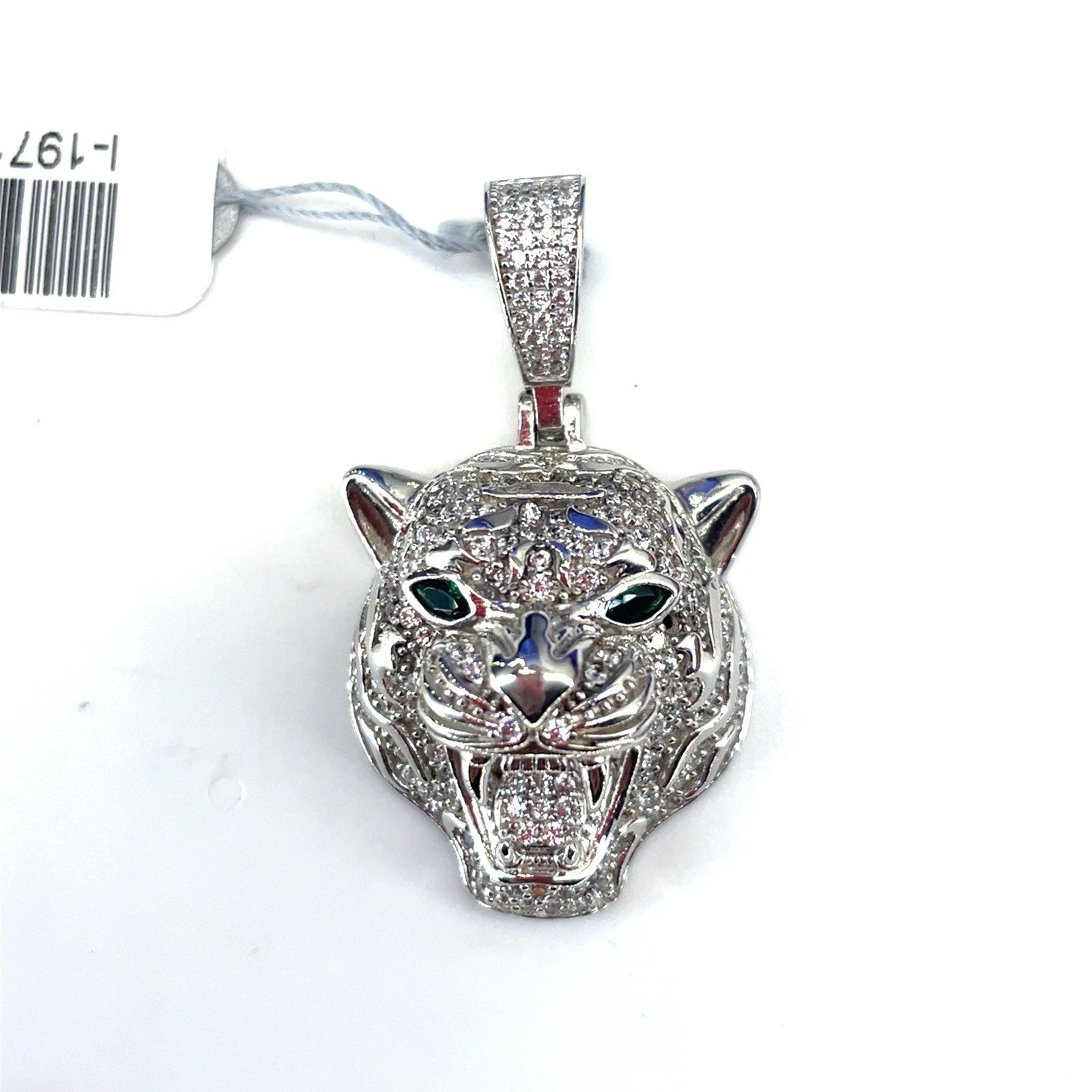 925 Sterling Silver CZ Jaguar Pendant 11.70g 0