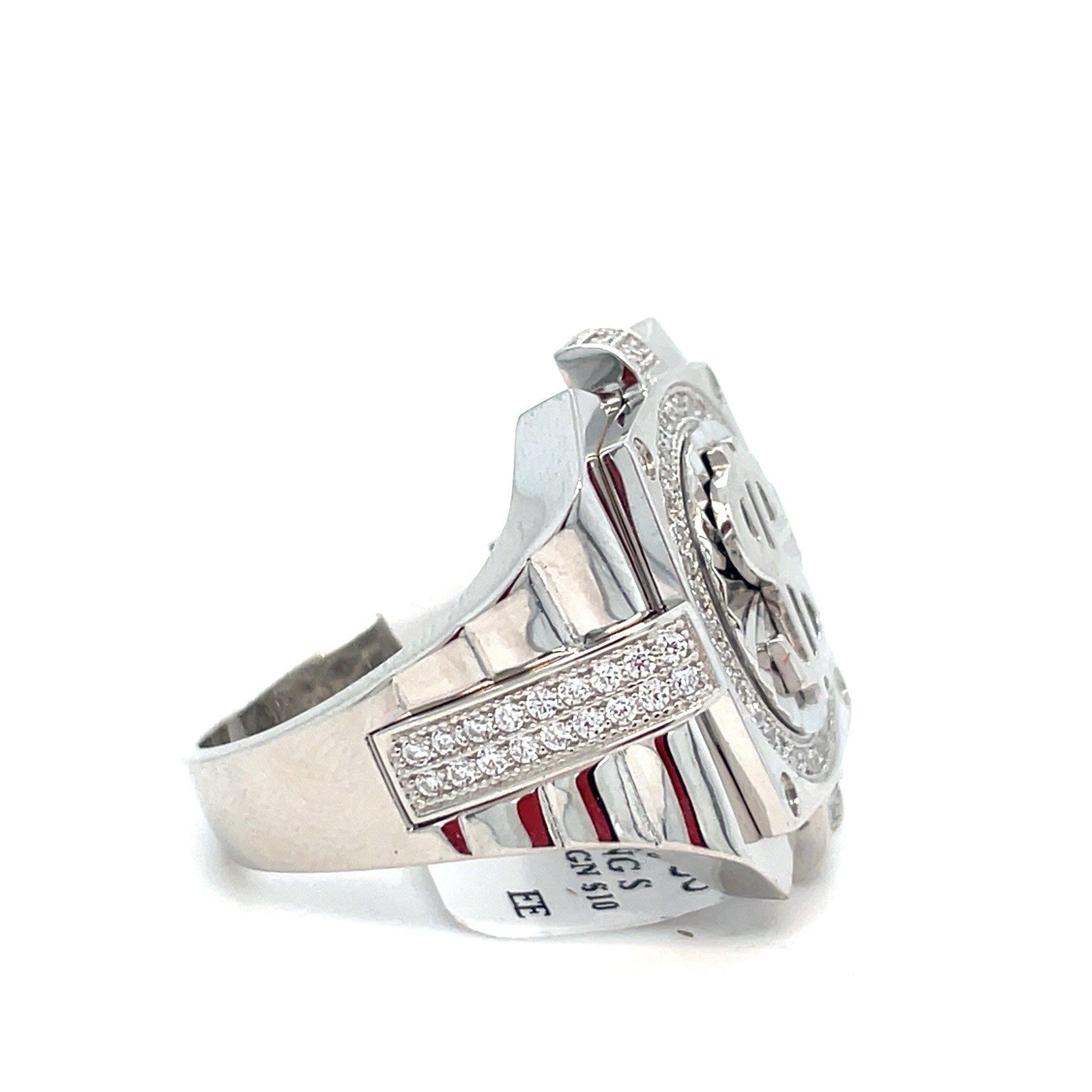 925 Sterling Silver Men’s CZ Dollar Sign Ring 8.40g Size 101