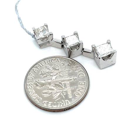 14k White Gold Princess Cut Diamond Pendant 2.20g I/j 1CTW I11