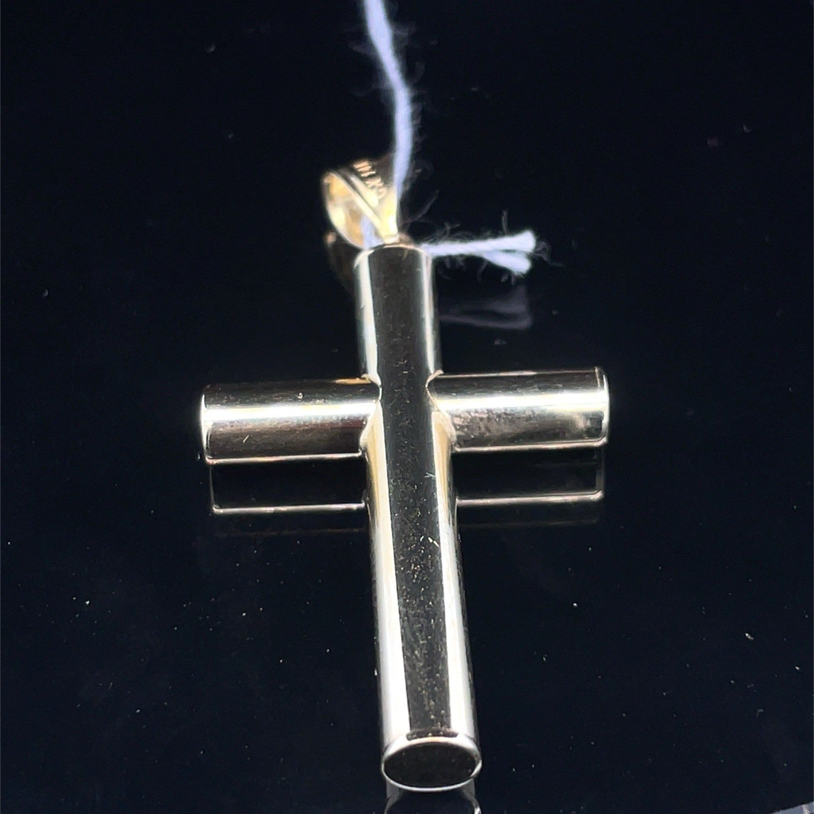 14kt Yellow Gold Hollow Polished Round Cross Pendant 2.4g1