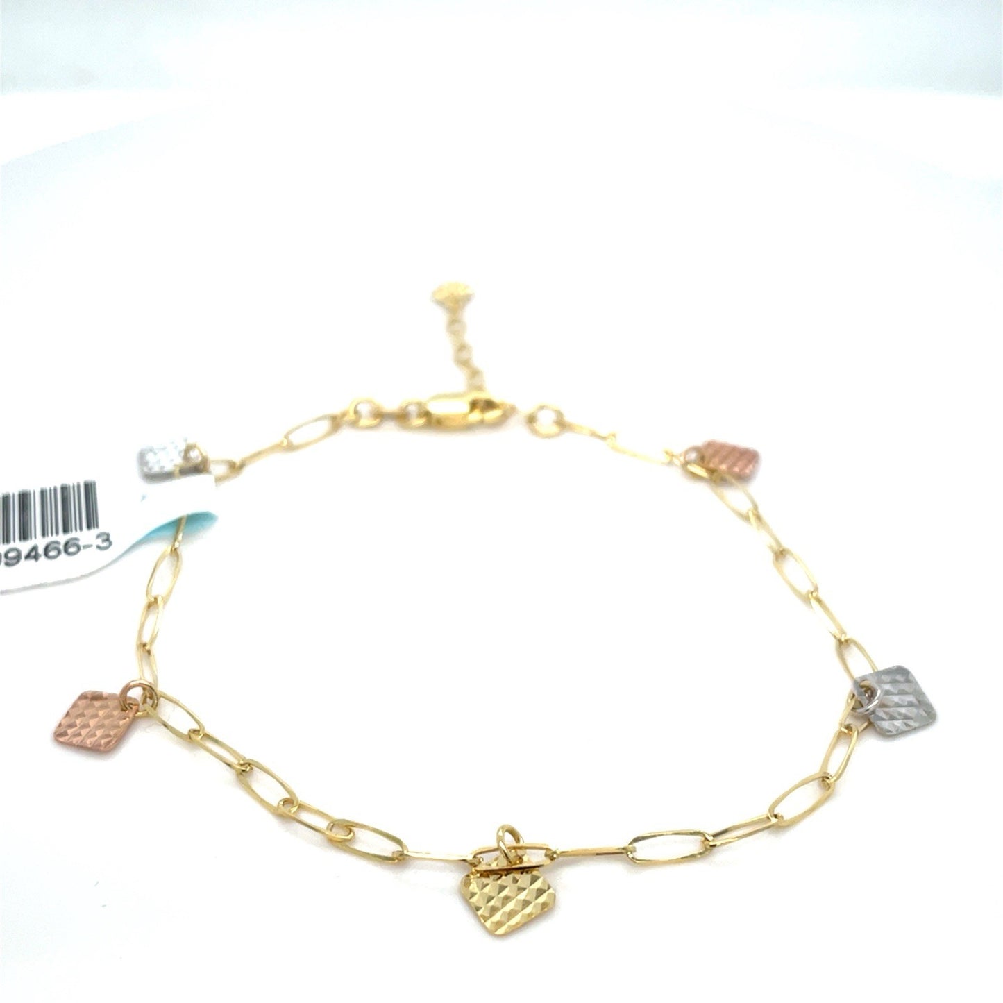 14k Tri Color Women’s 7-8” Squares Bracelet 1.90g4