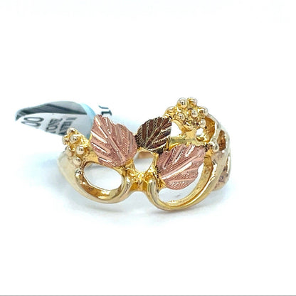 10k Two Tone Womens Leaves Ring 2.60g Size 60