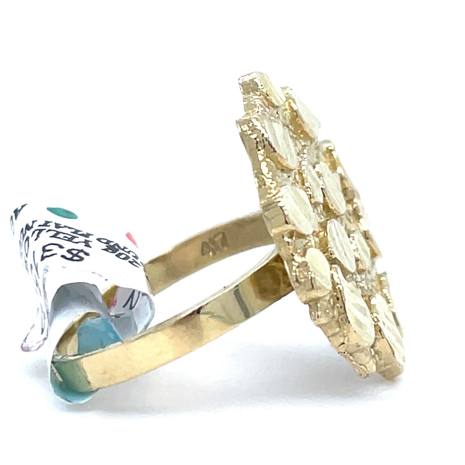 10k Yellow Gold Round Flat Nugget Ring 3.20g Size 7 1