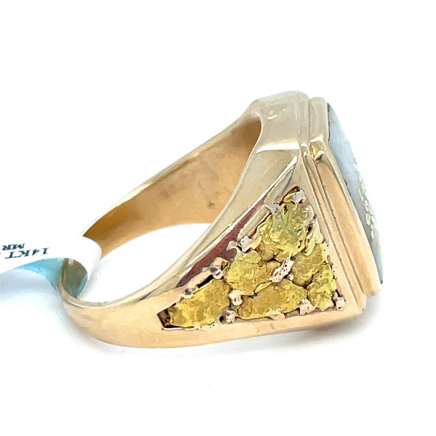 14k Yellow Gold Agate Ring 19.90g Size 12.51