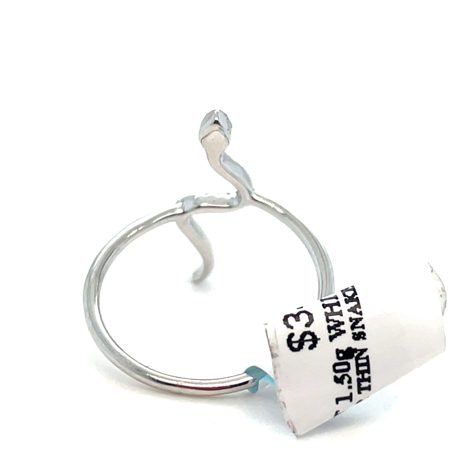 10k White Gold Thin Snake Diamond Ring 1.50g Size 7 .08CTW4