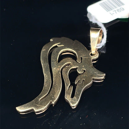 14kt Yellow Gold Husky Flat Pendant 5.20g2