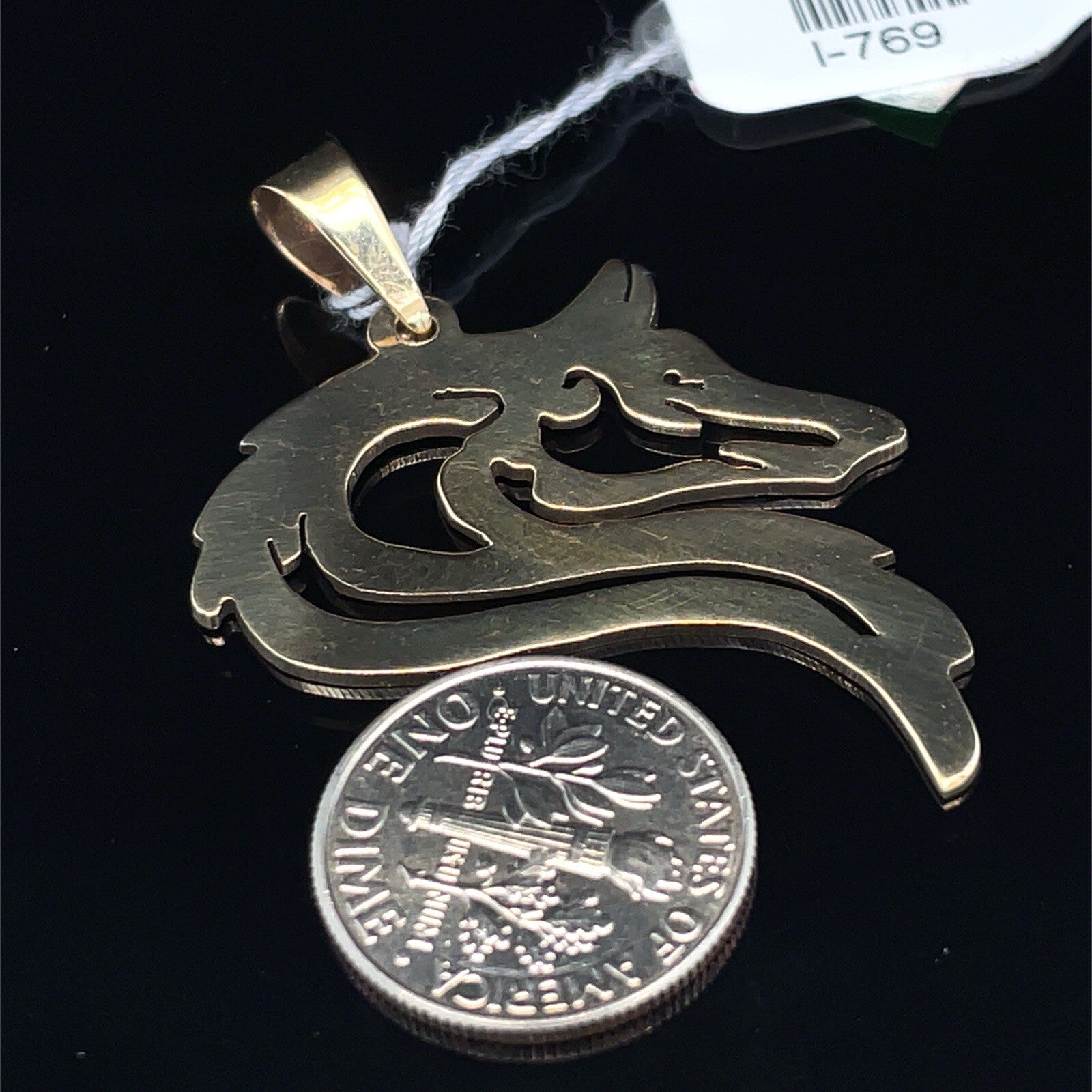 14kt Yellow Gold Husky Flat Pendant 5.20g1