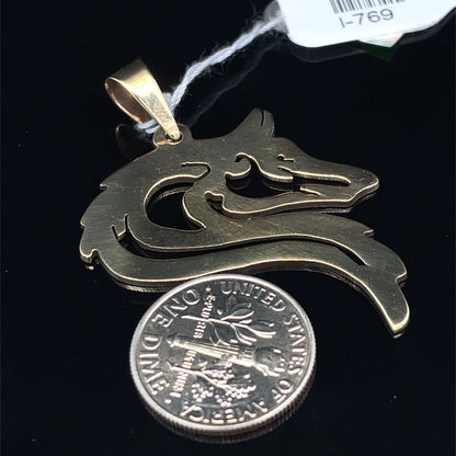 14kt Yellow Gold Husky Flat Pendant 5.20g1