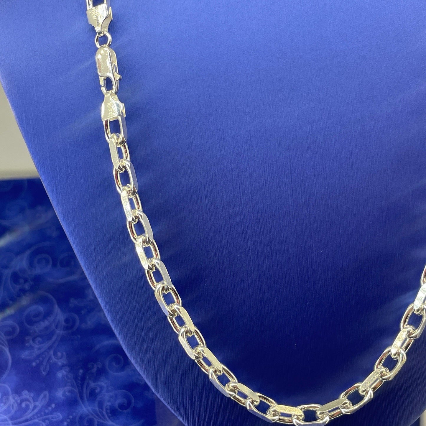 925 Sterling Silver Men’s 24” Anchor Style Necklace 51.00g 5.5MM1