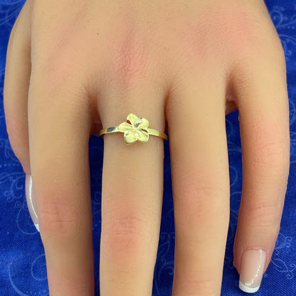 14k Yellow Gold Women’s Island Flower Ring 1.90g Size 74