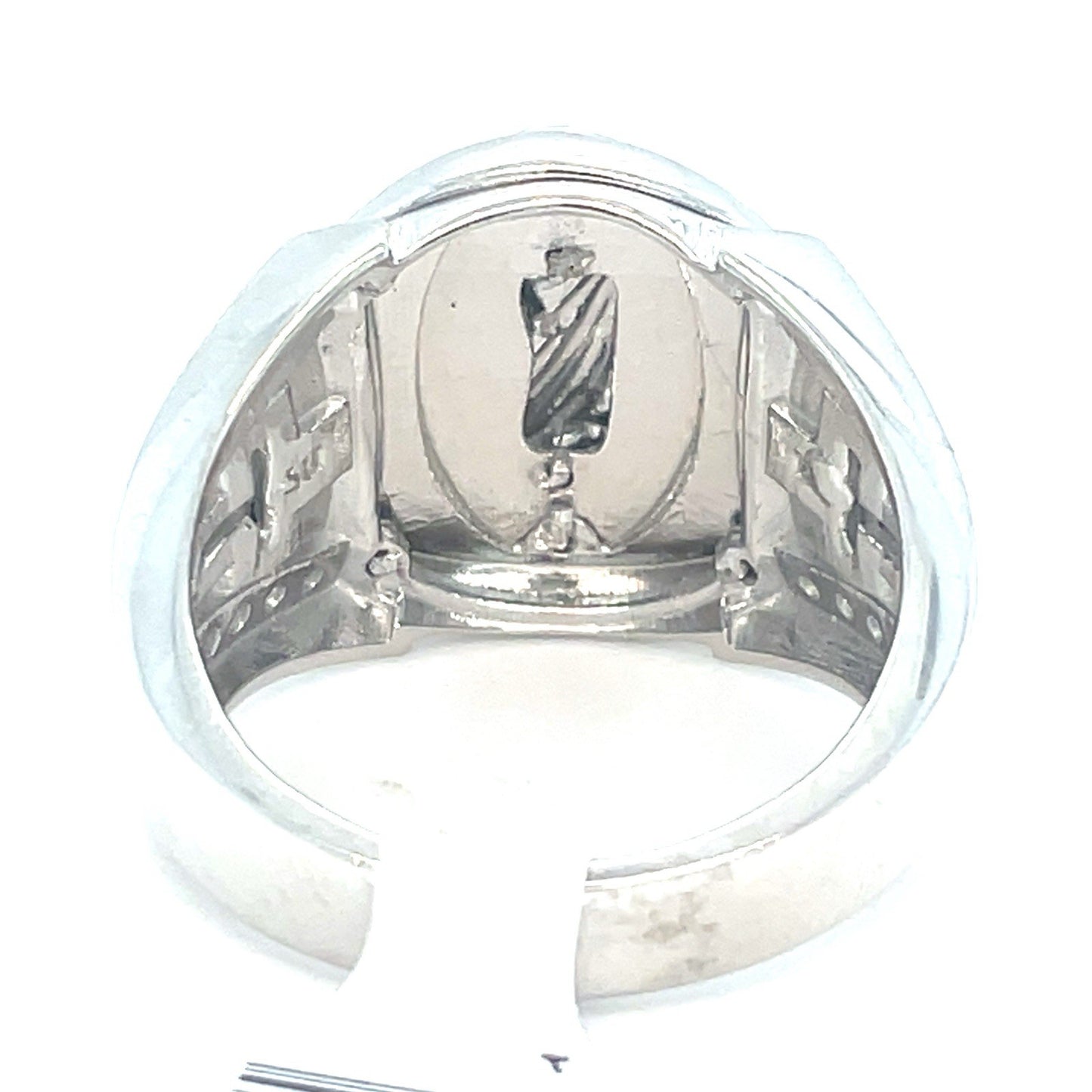 925 Sterling Silver Men’s CZ San Judas Ring 7.70g Size 10 2