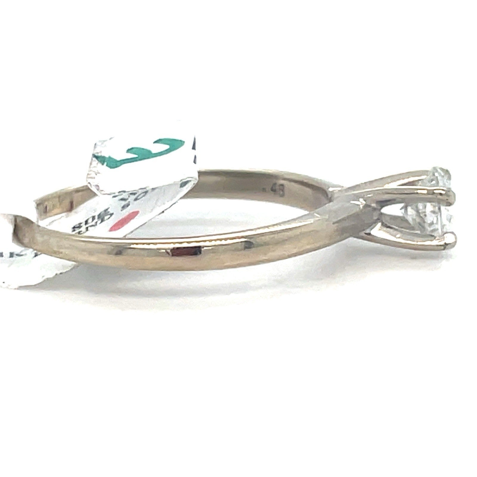 14k White Gold Women’s Solitaire Diamond Ring 1.80g Size 6.75 .46CTW H,I21