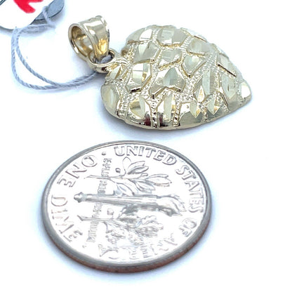 10K Yellow Gold Nugget Heart Pendant 2.80g1