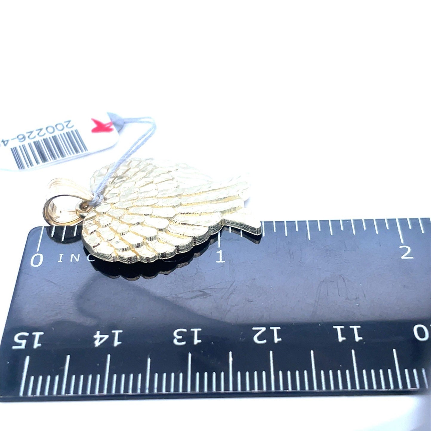 10k Yellow Gold Double Angel Wings Pendant 3.30g3