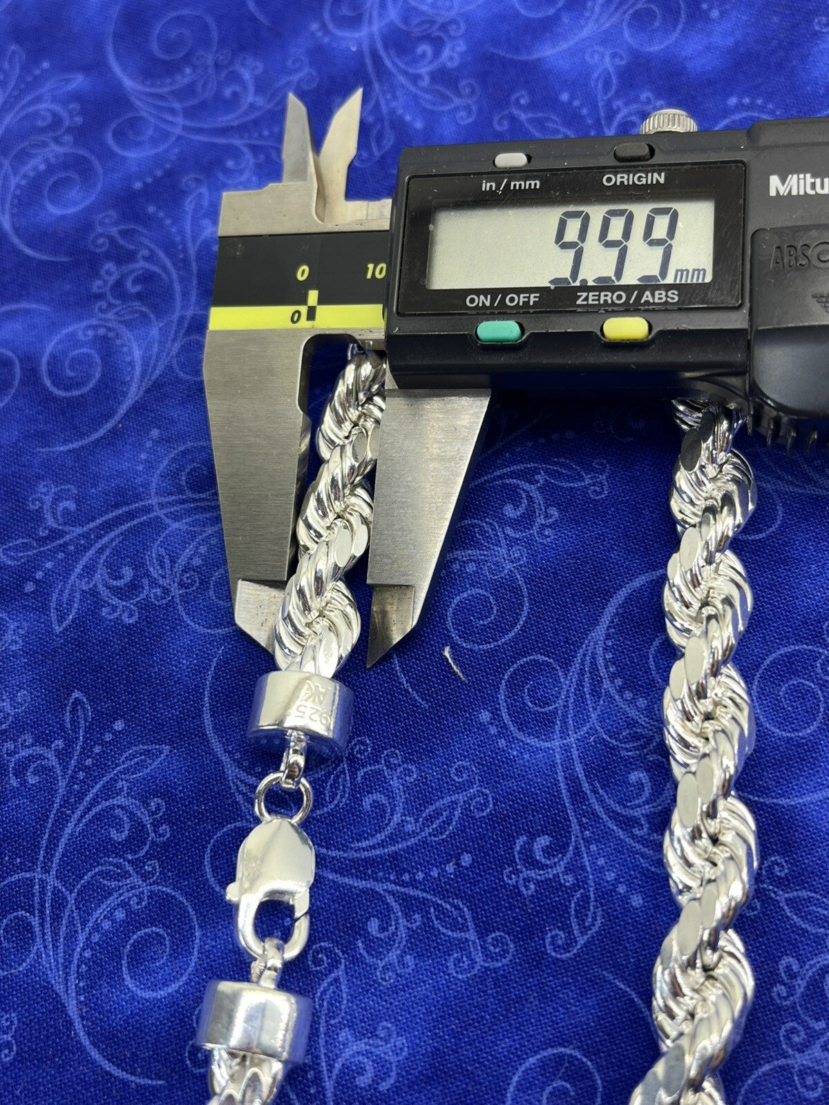 26” 925 Silver Hollow Rope Necklace 10mm 95.6g3