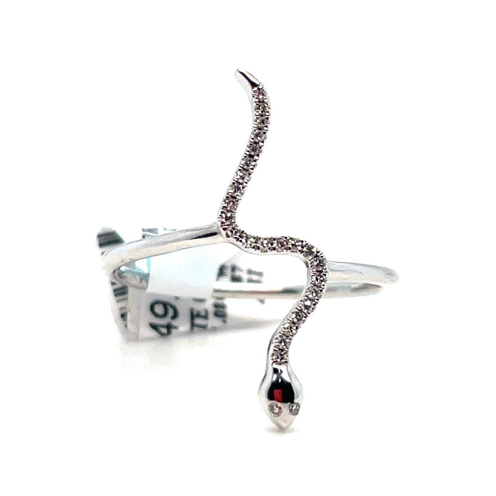 10k White Gold Thin Snake Diamond Ring 1.50g Size 7 .08CTW1