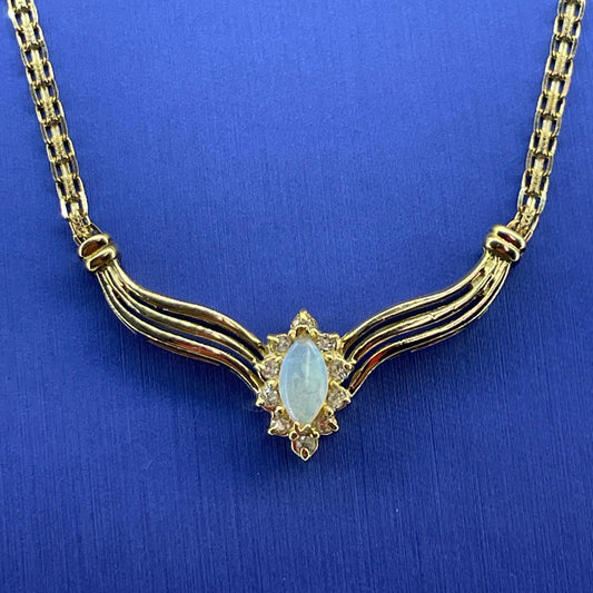 14k Yellow Gold Women’s 18” Weave Opal Necklace 6.80g0