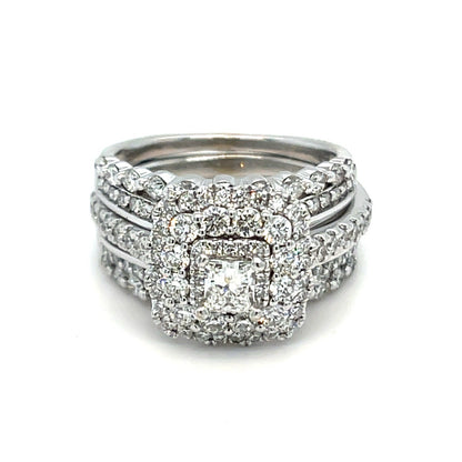 14K W/Gold Jacket Style Diamond Bridal Set Ring 10.30g 1.8CTW SI1 Clarity 6.750