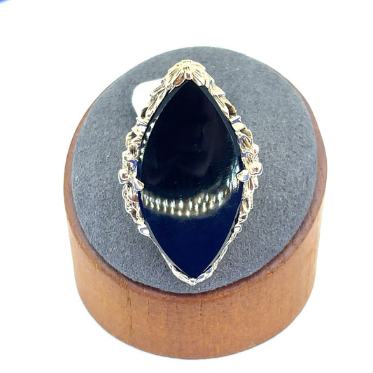 10k Yellow Gold Women’s Onyx Ring 6.50g Size 6.50