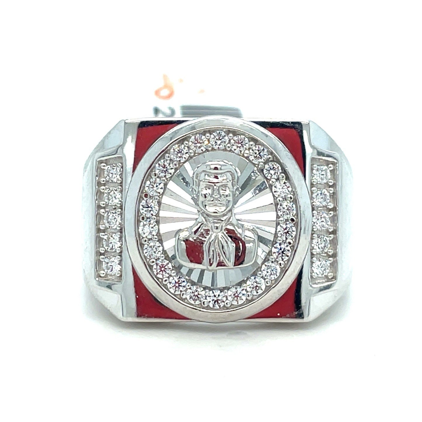 925 Sterling Silver Men’s CZ Mal Verde Ring 8.80g Size 100