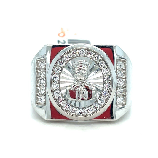 925 Sterling Silver Men’s CZ Mal Verde Ring 8.80g Size 100