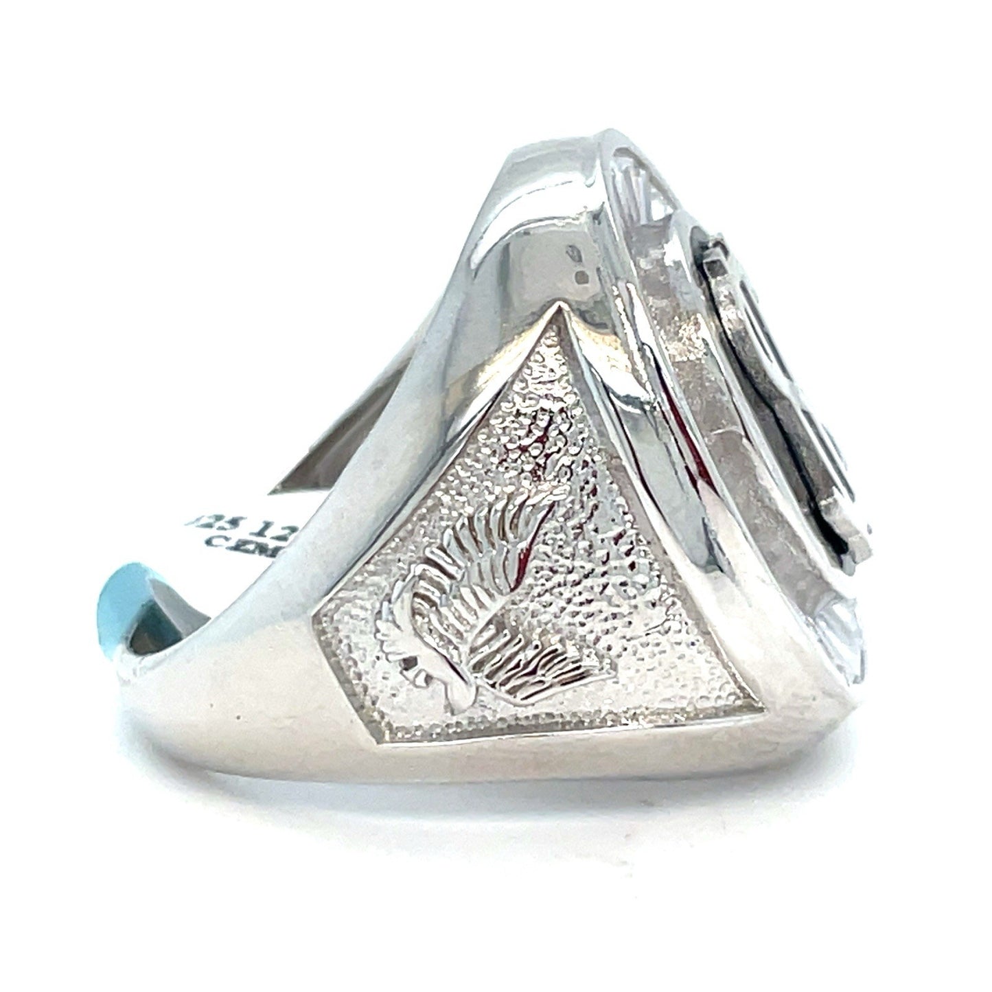 925 Sterling Silver Men’s CZ Oval Black Dollar Sign Ring 12.60g Size 101