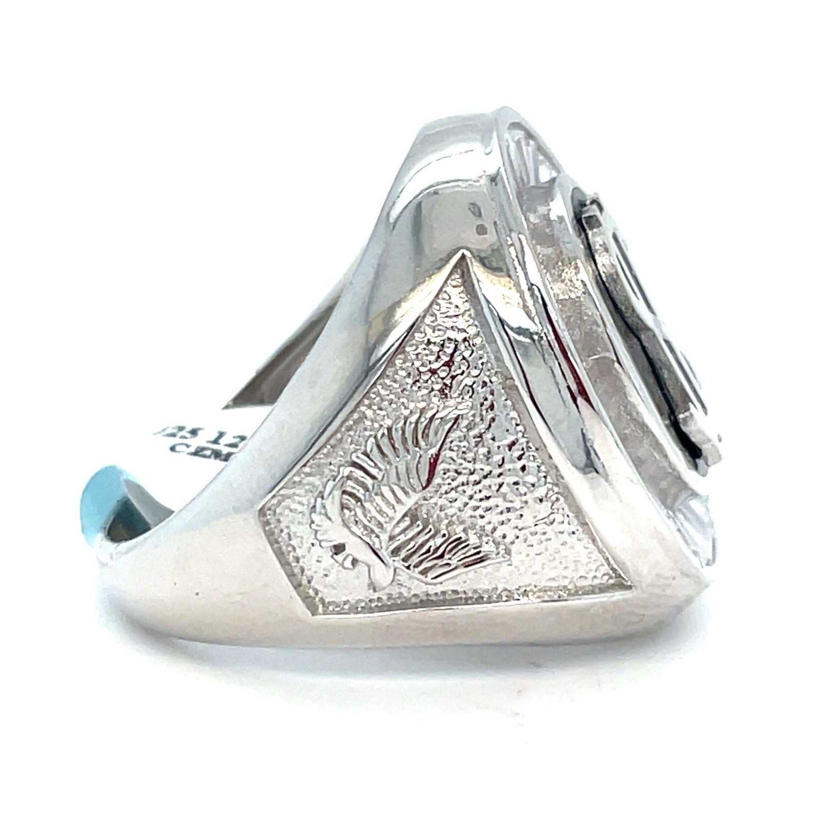 925 Sterling Silver Men’s CZ Oval Black Dollar Sign Ring 12.60g Size 101