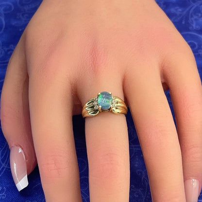 14k Yellow Gold Opal Ring 4.20g Size 5.53