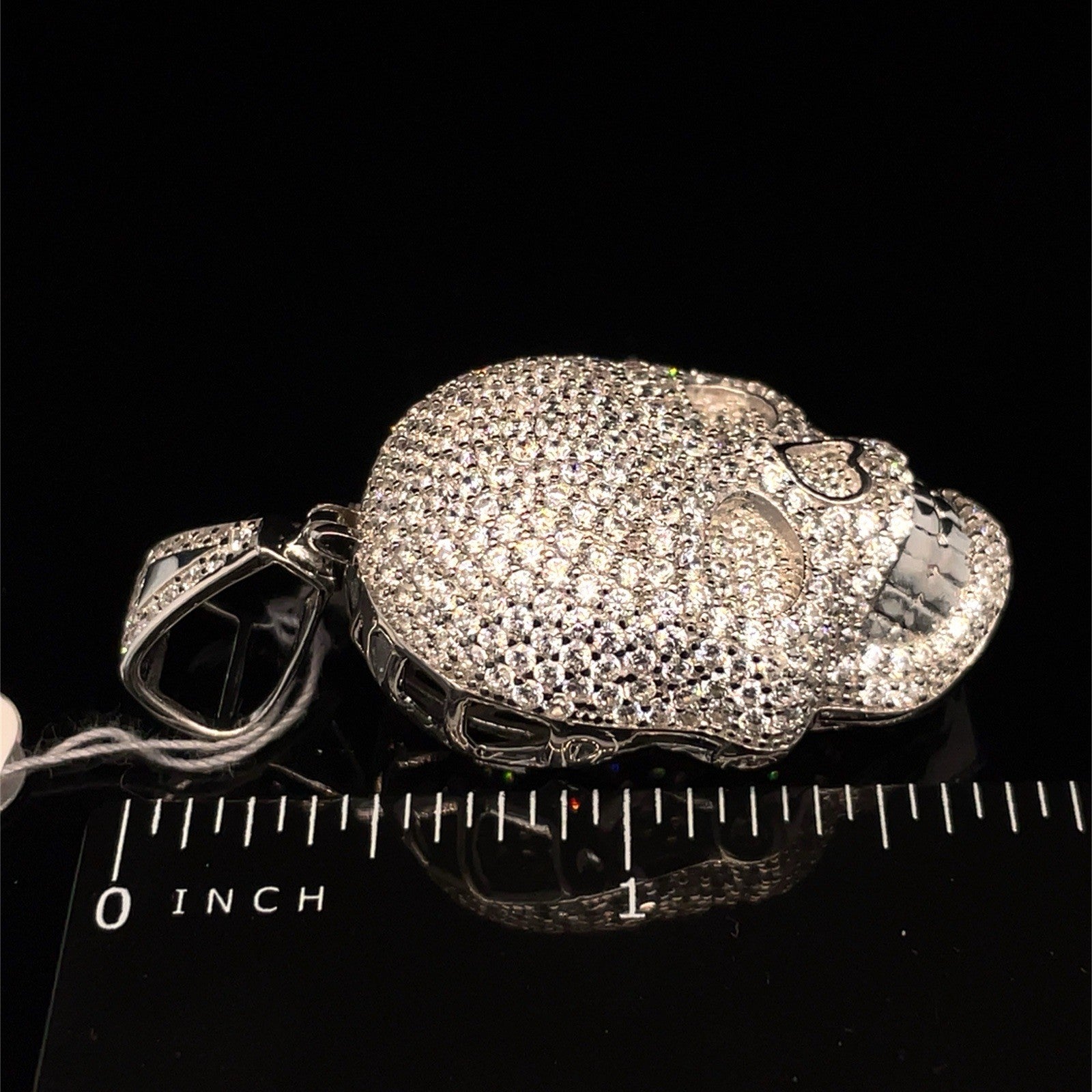 925 Sterling Silver Men’s CZ Skull Pendant 13.80g2