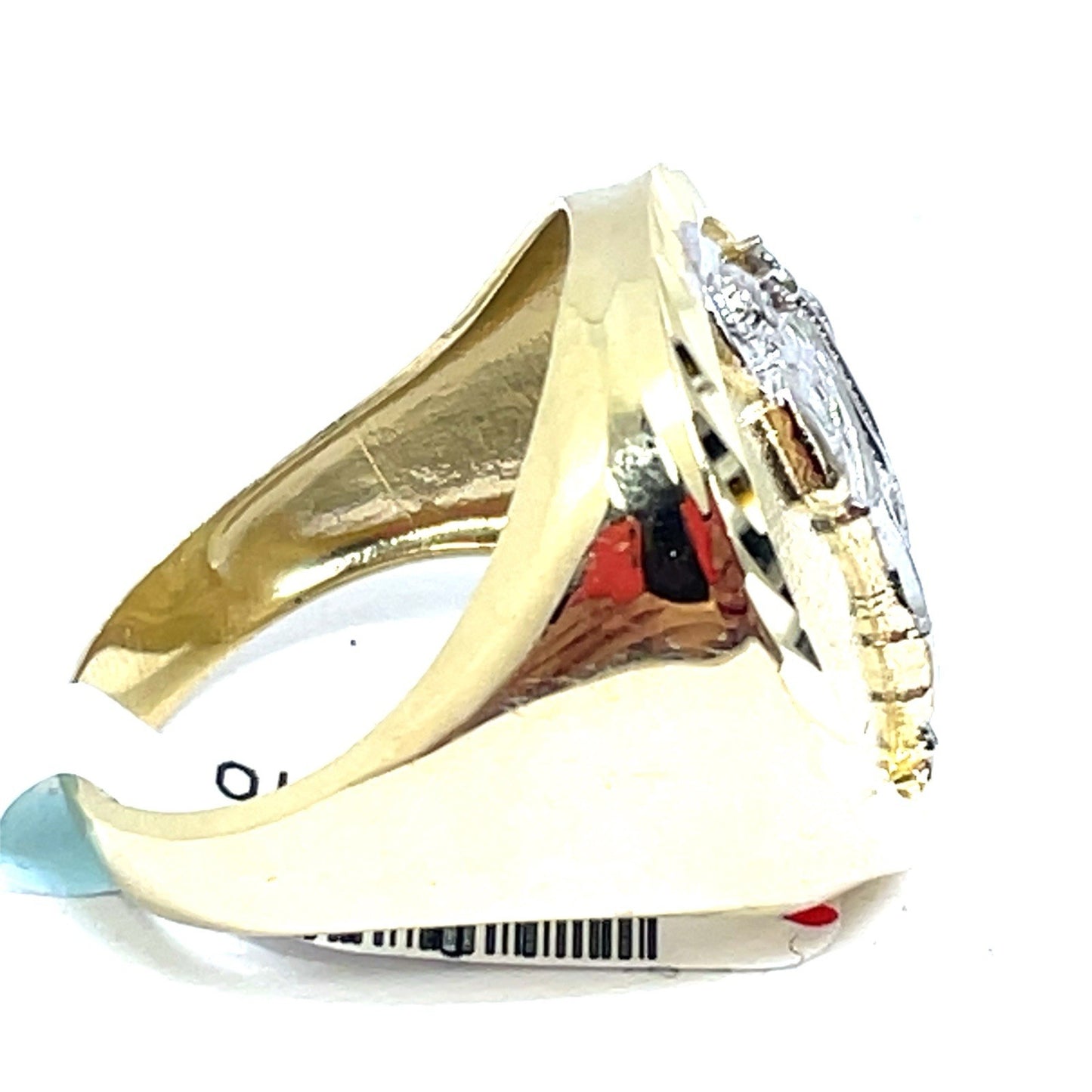 10k Two Tone Gold San Judas Round Ring 6.90g Size 111