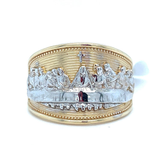 14k Two Tone Gold Men’s Last Supper Ring 6.06g Size 100