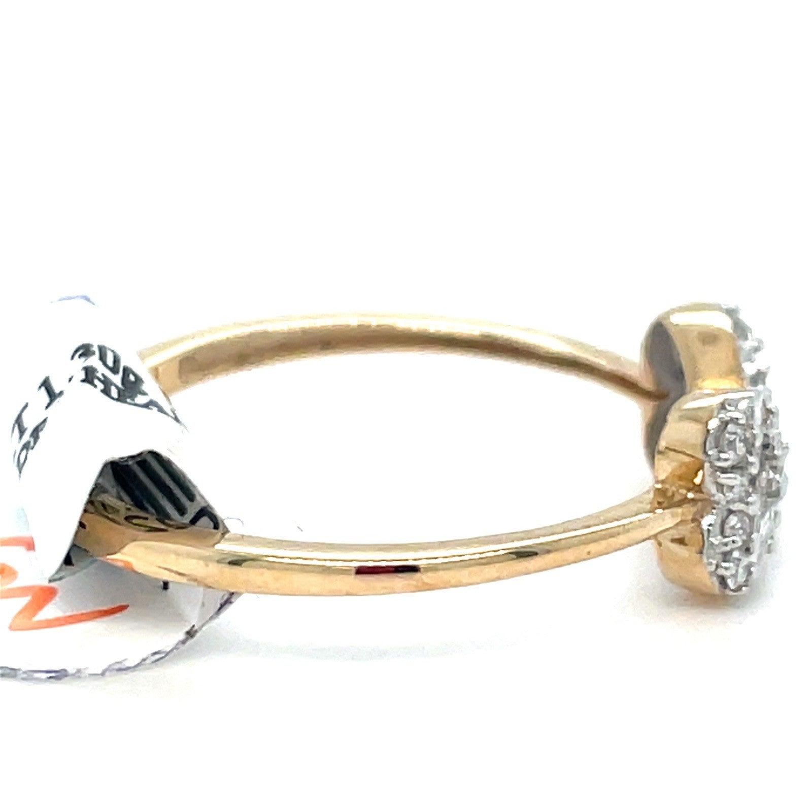 10k Yellow Gold Women’s Diamond Hearts Ring 1.30g Size 7 .2CTW1