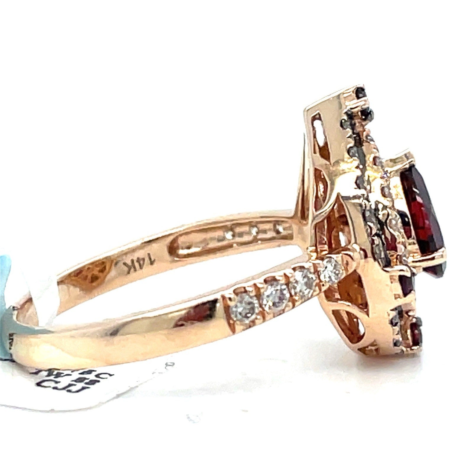 14K Yellow Gold Women’s Levian Garnet Diamond Ring 4.10g .75CTW Size 81