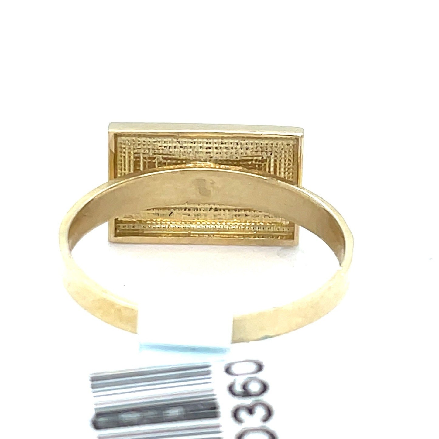 10k Yellow Gold Rectangle Last Supper Ring 1.76g Size 72