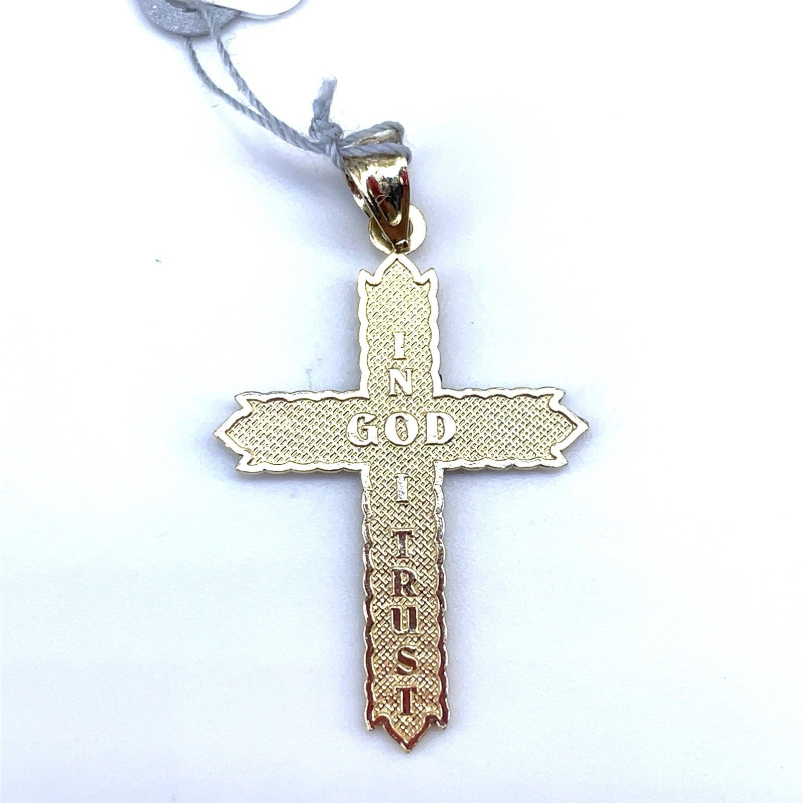14k Yellow Gold Flat Cross Pendant 1.50g4