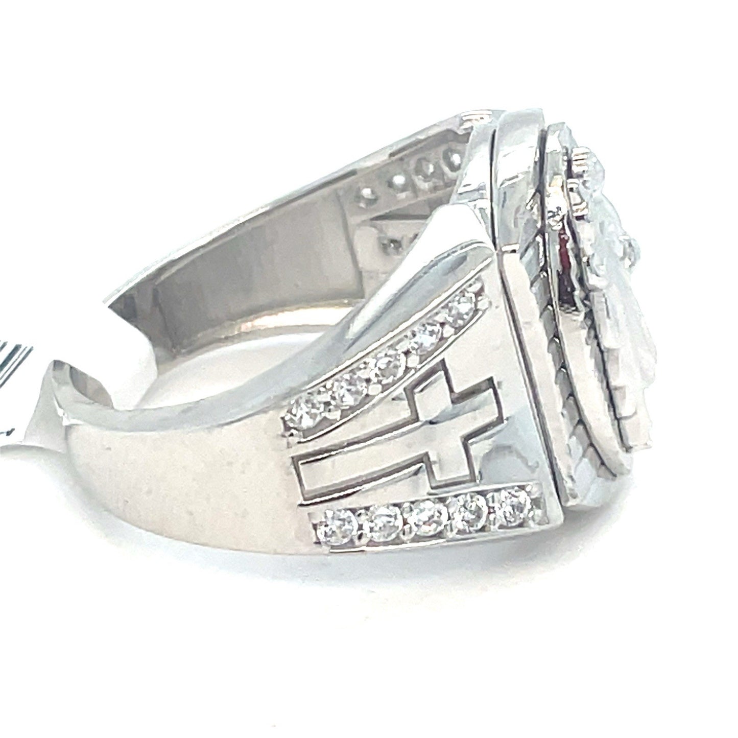 925 Sterling Silver Men’s CZ San Judas Ring 7.70g Size 10 1