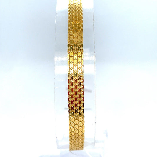 14k Yellow Gold 7” Flat Weave Bracelet 4.84g 4.6mm 0