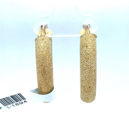 14k Yellow Gold Women’s Sparkle Cut Hoop Earrings 3.08g 5.8x240