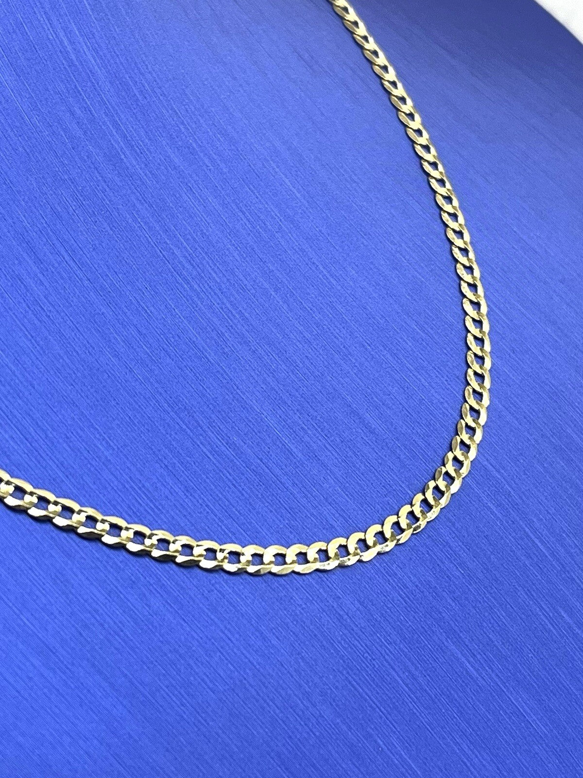 14K yellow gold 16” solid flat Cuban necklace 3.1 mm 4.9 g2