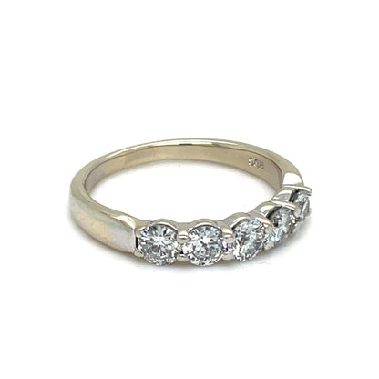 14K White Gold Diamond Band Ring 3.30g H-I Color I1-2 Clarity 1CTW Size 73