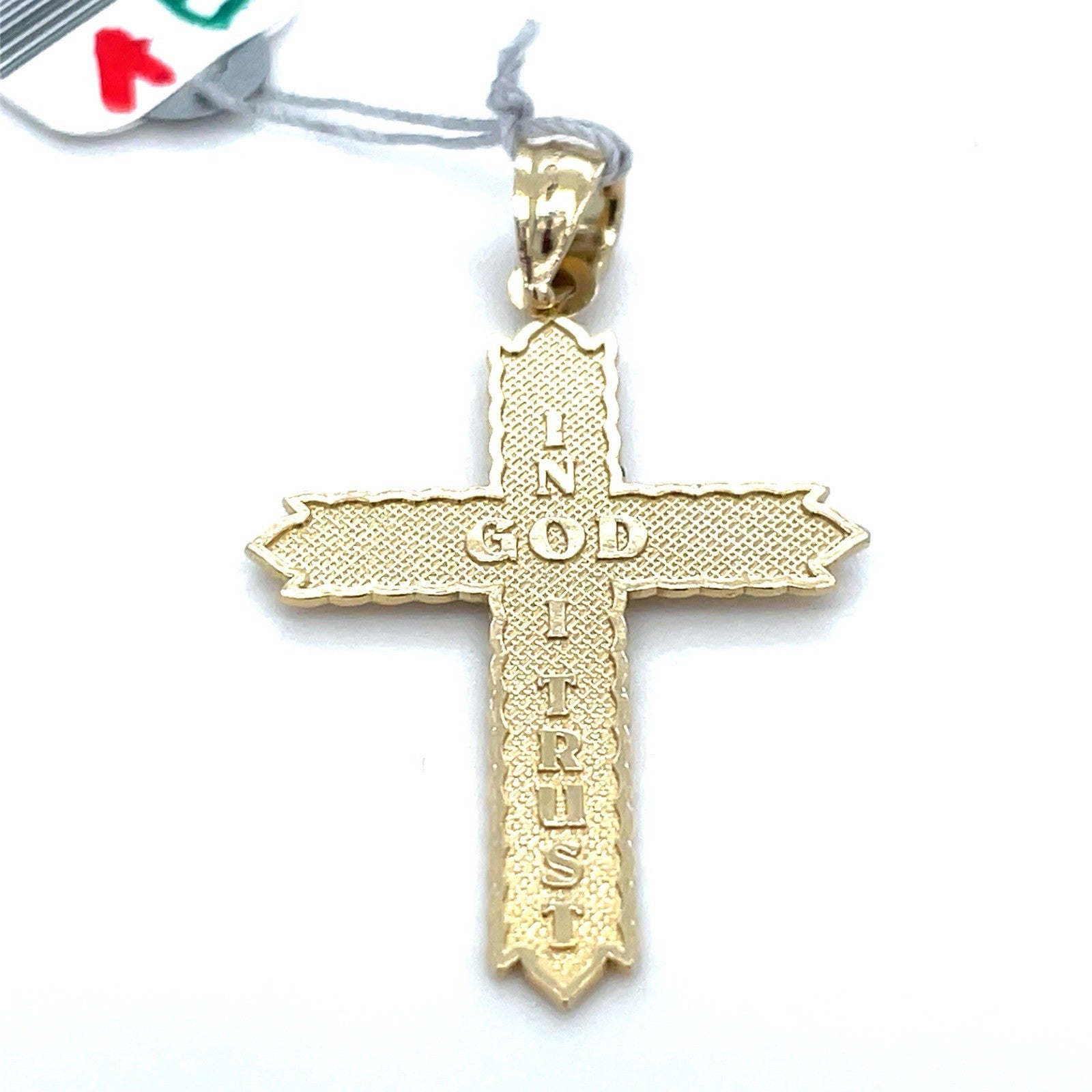 14k Yellow Gold Flat Cross Pendant 1.50g1