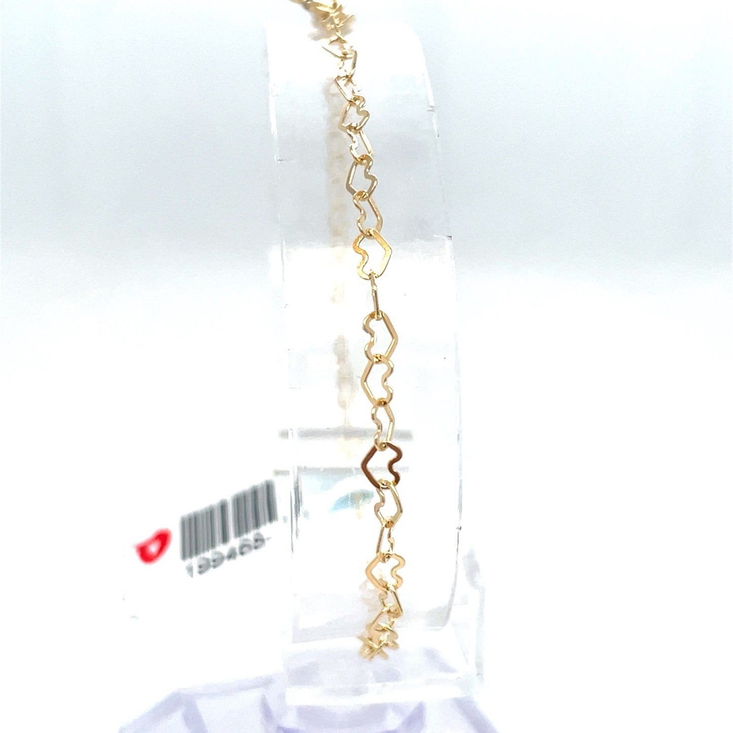 14k Yellow Gold Women’s 7” Heart Link Bracelet 1.10g 0