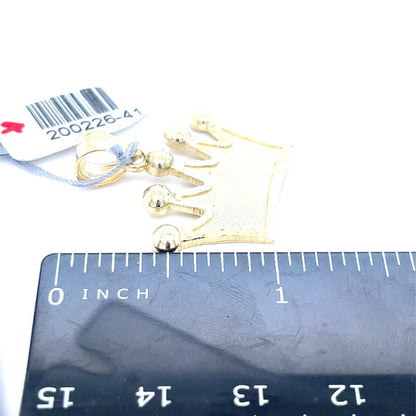 10k Yellow Gold Crown Pendant 2.40g3