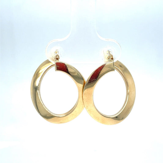 14kt Yellow Gold Hollow Hang Twist Earrings 2.05g 0