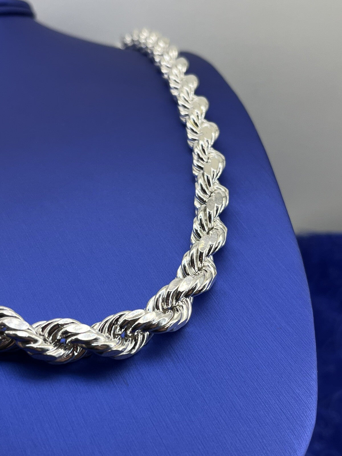 26” 925 Silver Hollow Rope Necklace 10mm 95.6g2