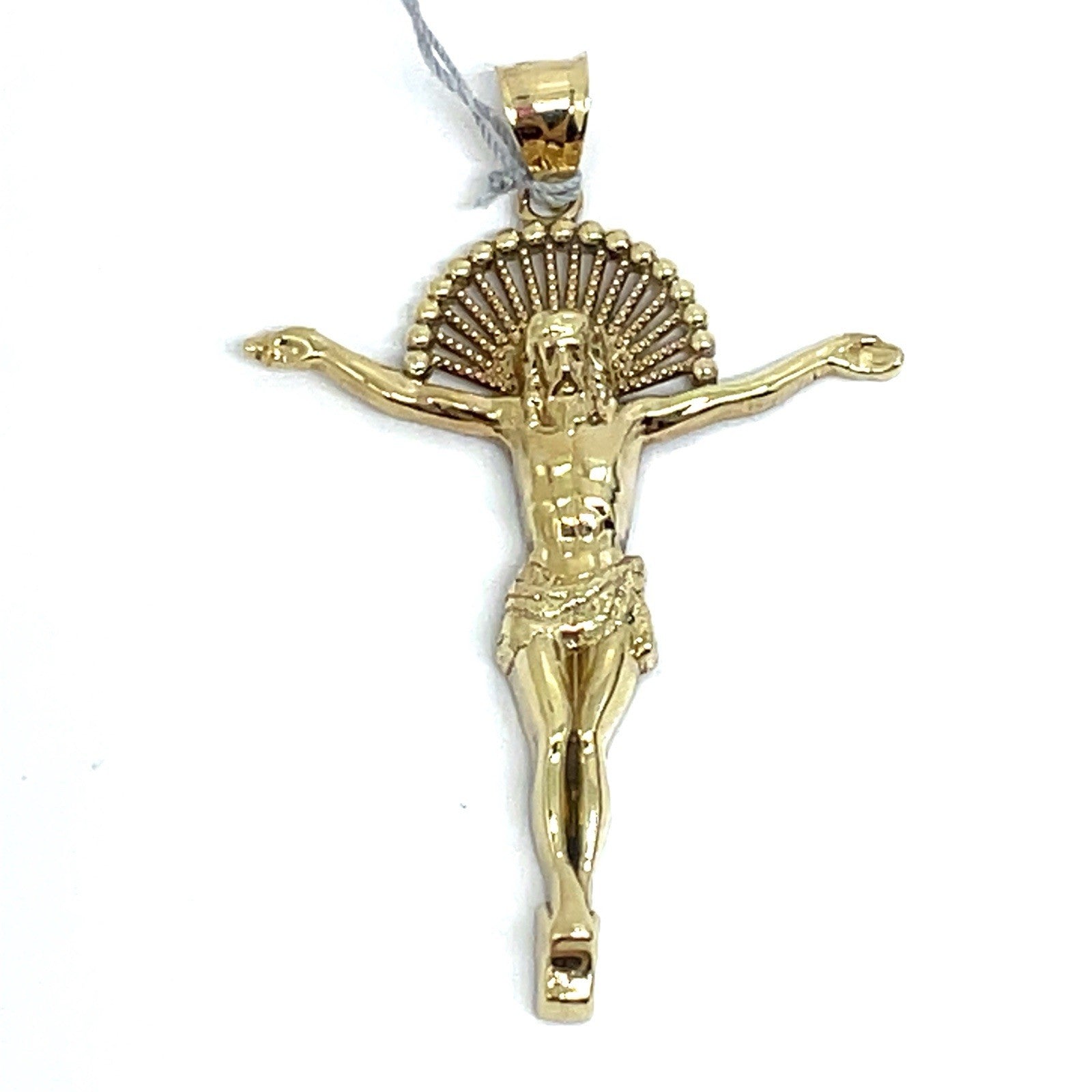 10K Yellow Gold Open Arms Jesus Pendant 3.40g0