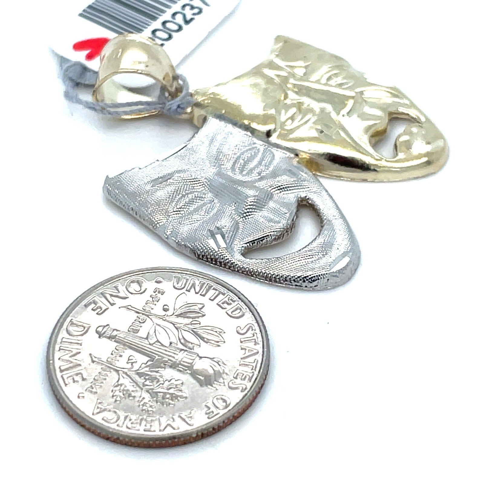 10K Two Tone Gold Cry Now Smile Later Pendant 3.35g2